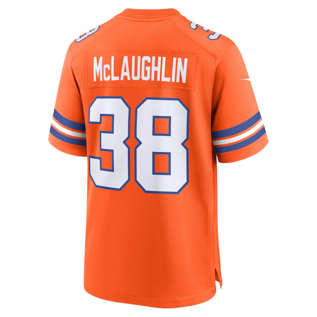 Men's Denver Broncos Jaleel McLaughlin Nike Orange Mile High Collection 1977 Throwback Player Game Jersey - Image 4