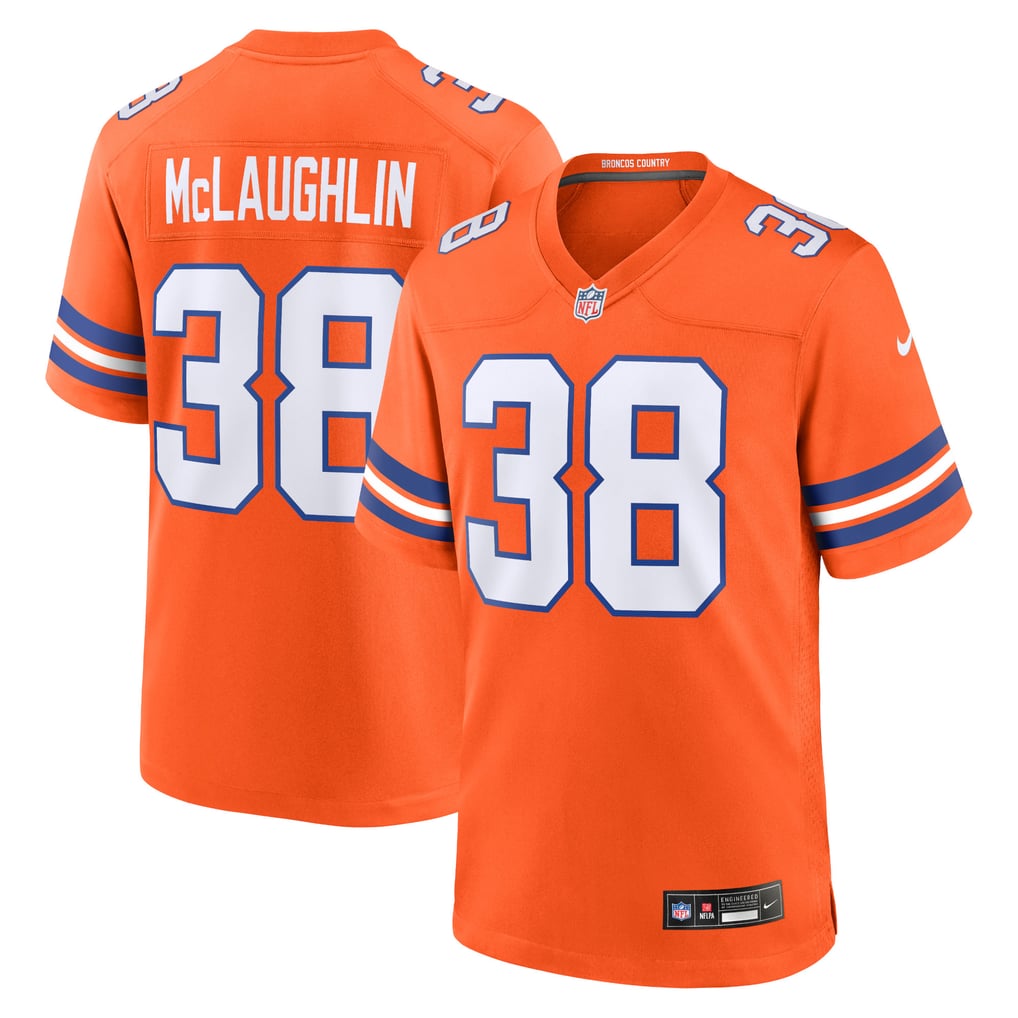 Men's Denver Broncos Jaleel McLaughlin Nike Orange Mile High Collection 1977 Throwback Player Game Jersey - Image 1
