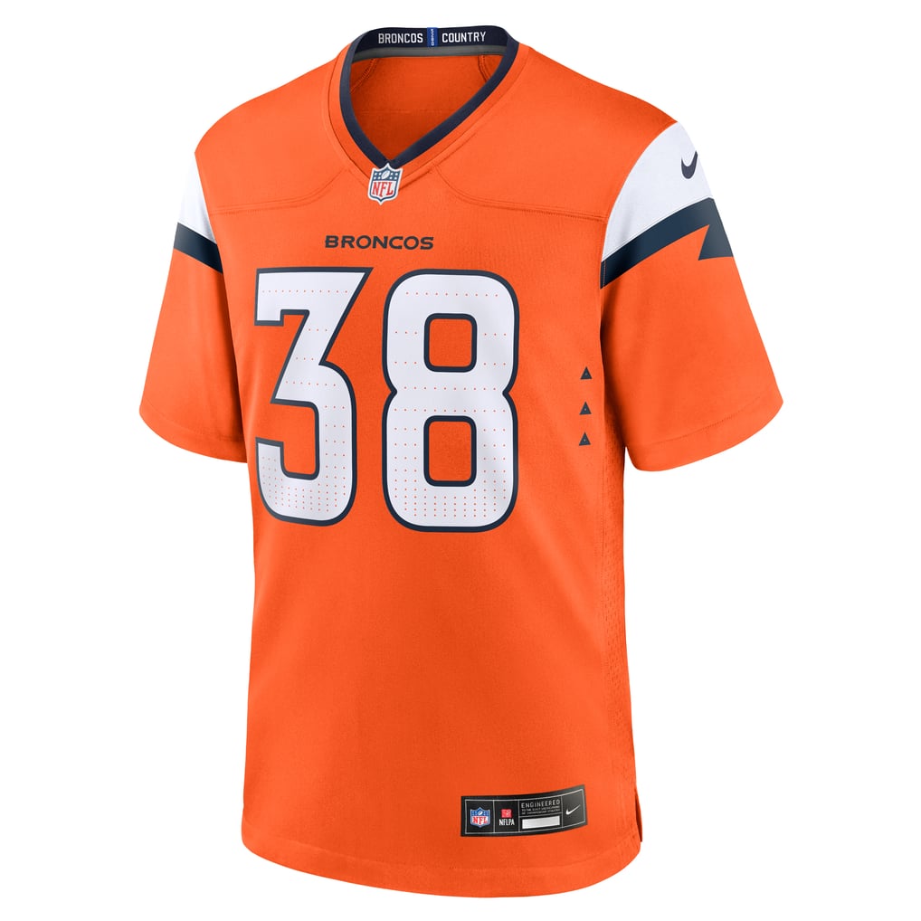 Men's Denver Broncos Jaleel McLaughlin Nike  Orange Team Game Jersey - Image 3