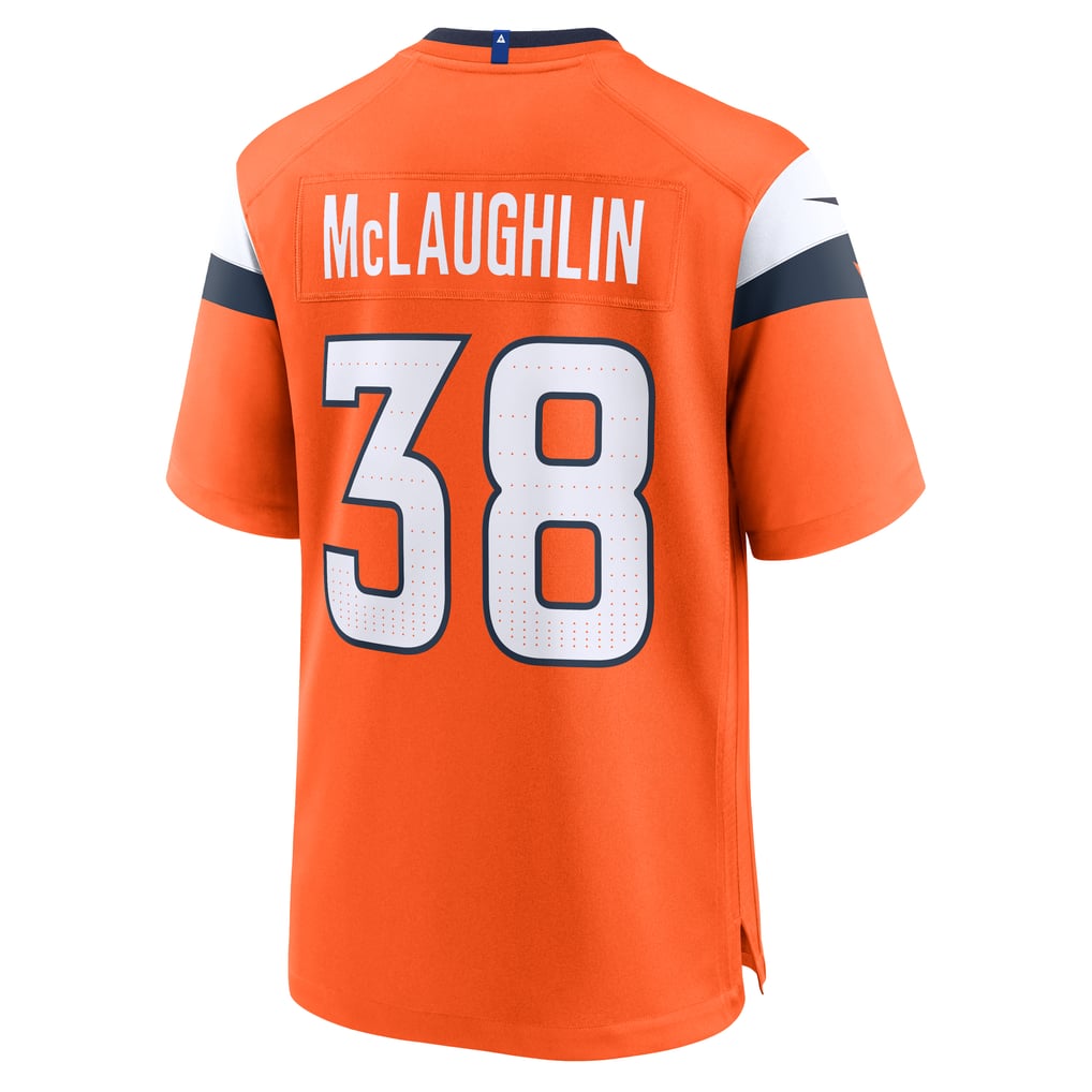 Men's Denver Broncos Jaleel McLaughlin Nike  Orange Team Game Jersey - Image 4