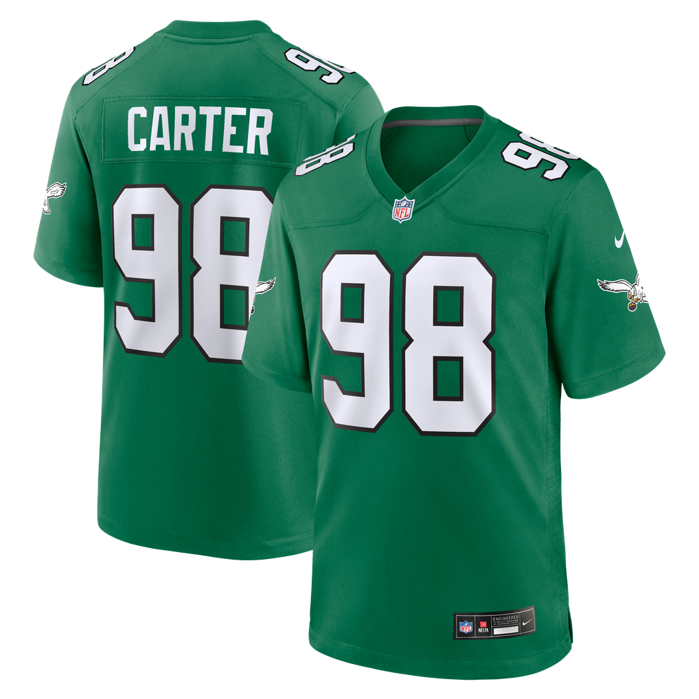Men's Philadelphia Eagles Jalen Carter Nike Kelly Green Alternate Game Jersey - Image 2