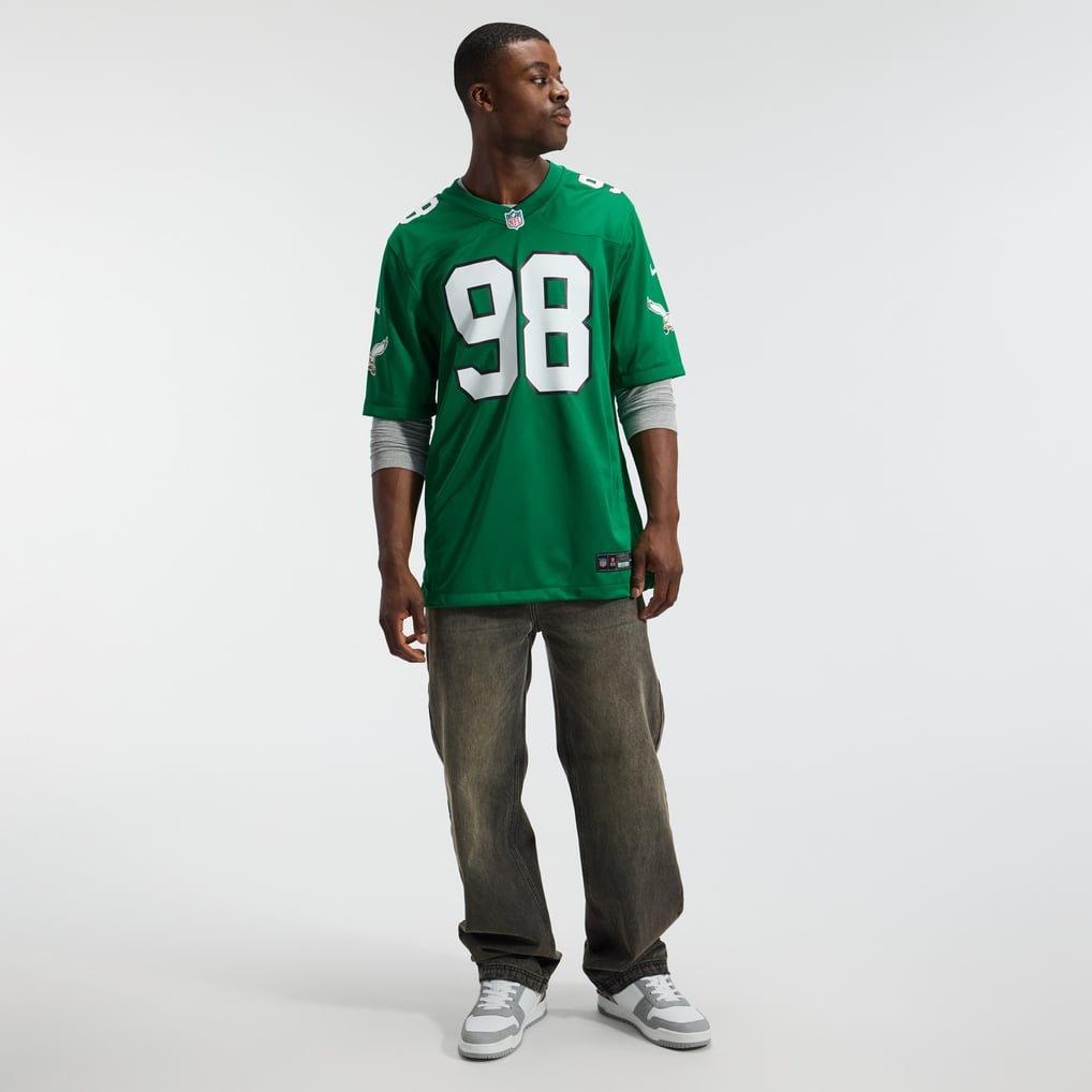 Men's Philadelphia Eagles Jalen Carter Nike Kelly Green Alternate Game Jersey - Image 5