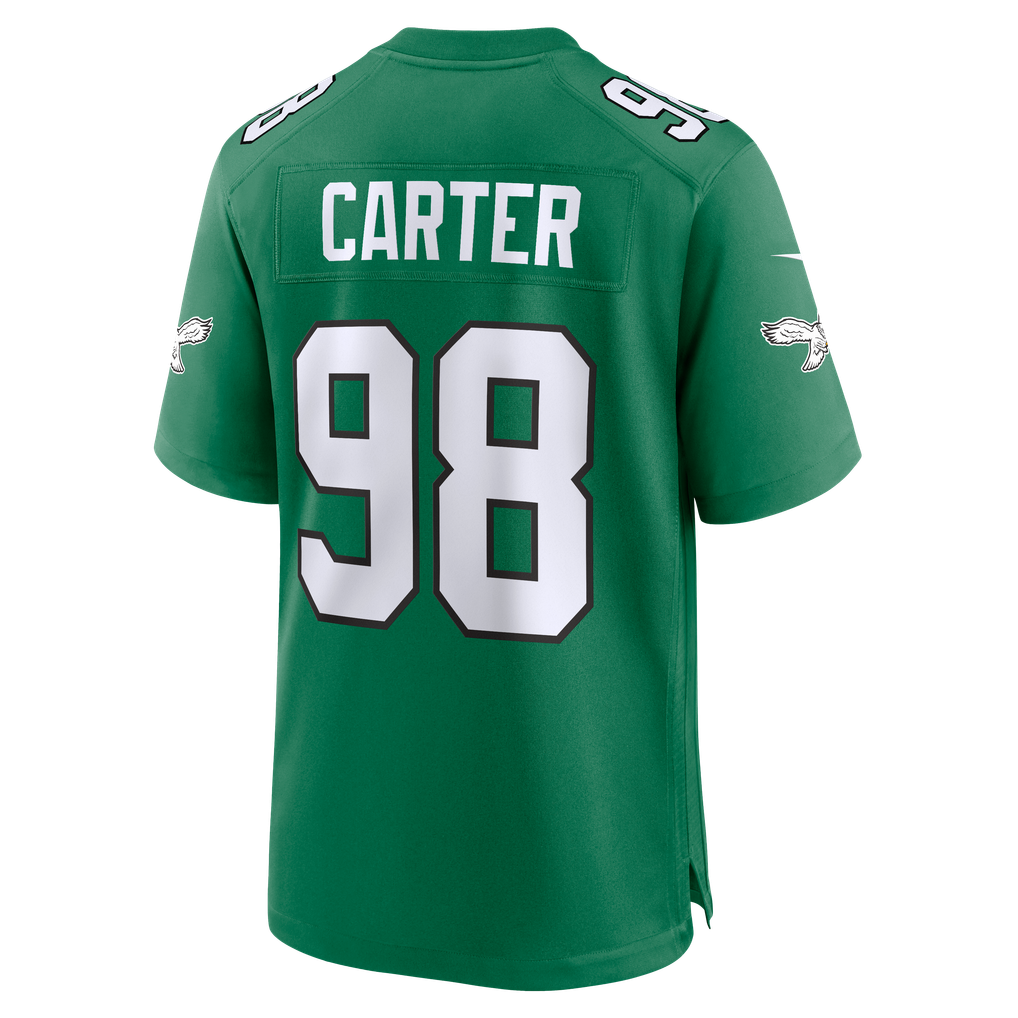 Men's Philadelphia Eagles Jalen Carter Nike Kelly Green Alternate Game Jersey - Image 8