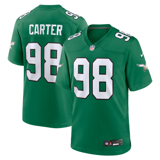 Men's Philadelphia Eagles Jalen Carter Nike Kelly Green Alternate Game Jersey - Image 1