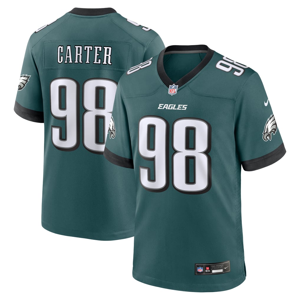 Men's Philadelphia Eagles Jalen Carter Nike Midnight Green Team Game Jersey - Image 2