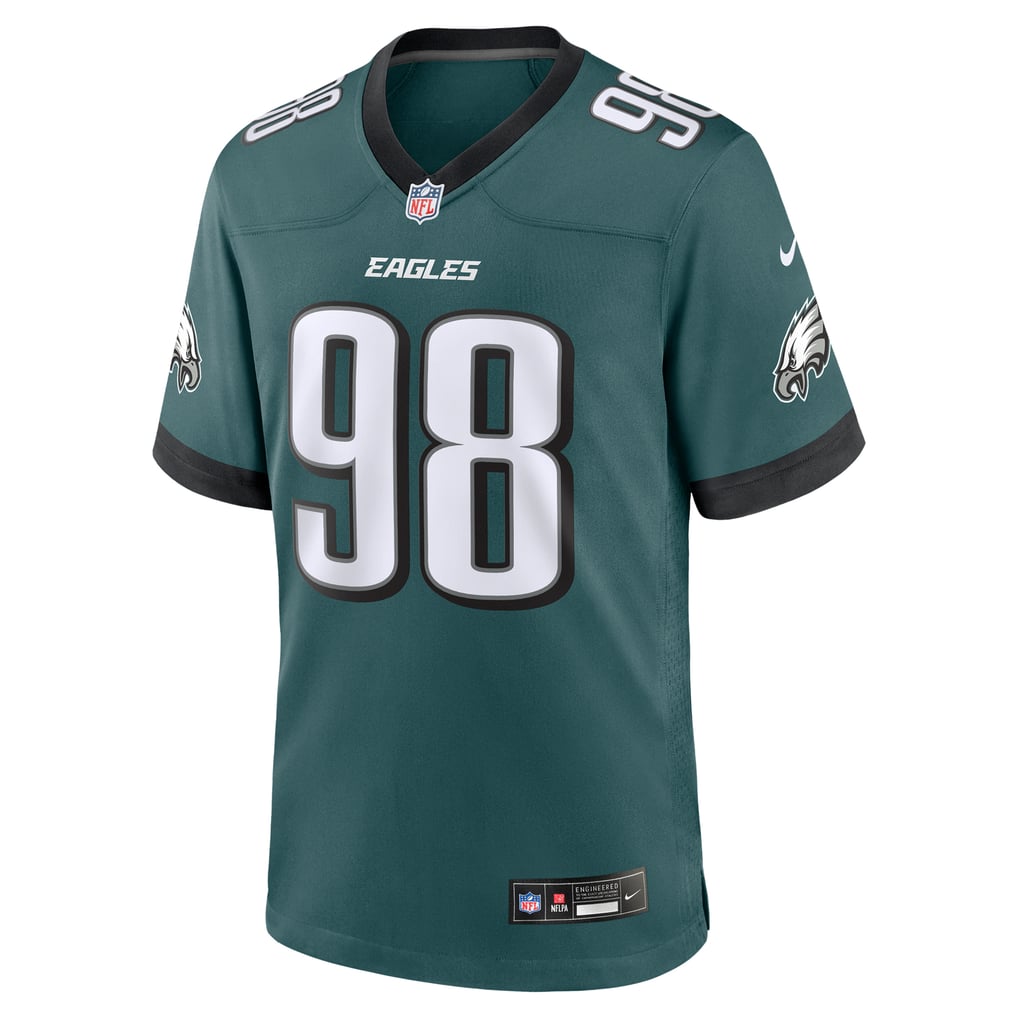 Men's Philadelphia Eagles Jalen Carter Nike Midnight Green Team Game Jersey - Image 3