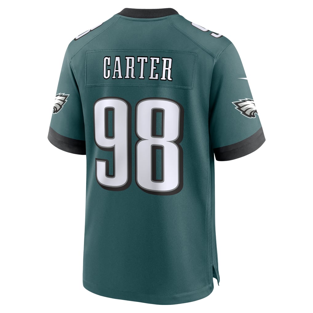 Men's Philadelphia Eagles Jalen Carter Nike Midnight Green Team Game Jersey - Image 4