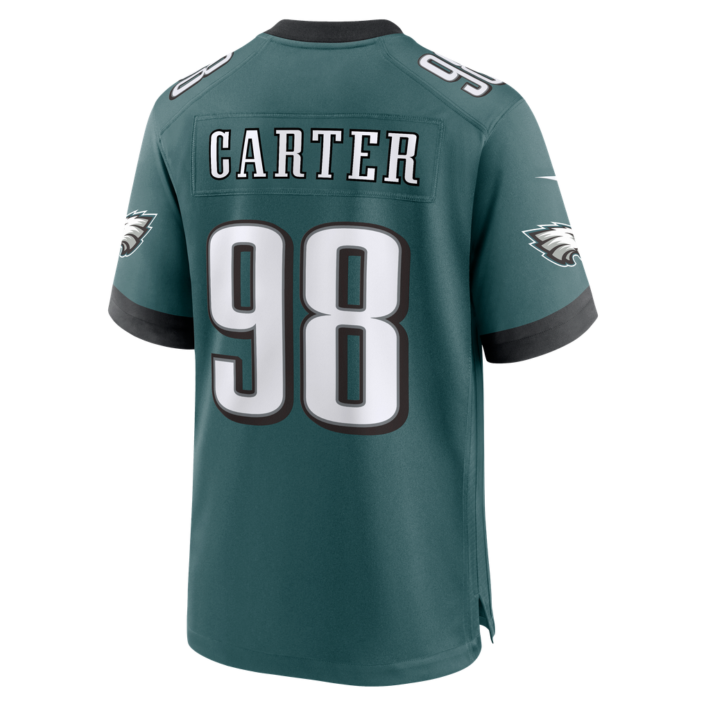Men's Philadelphia Eagles Jalen Carter Nike  Midnight Green Team Game Jersey - Image 4
