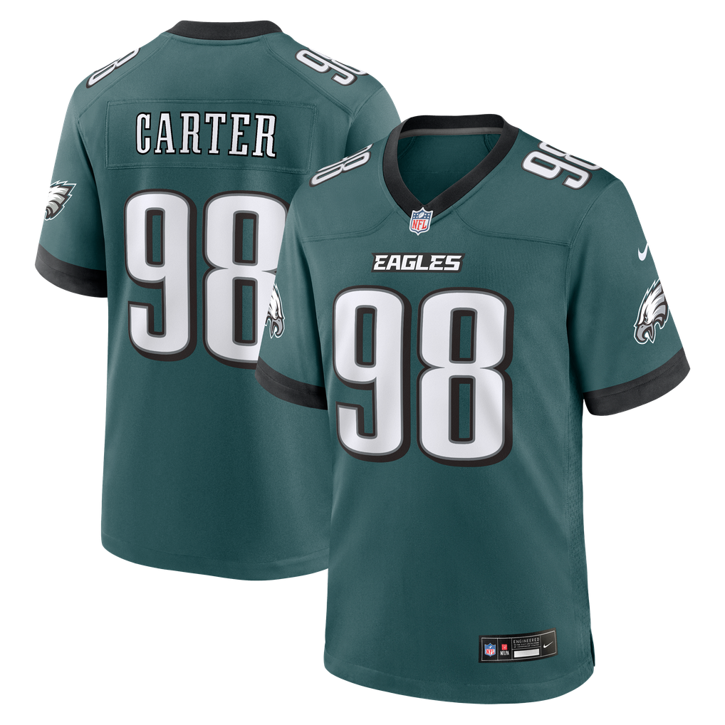 Men's Philadelphia Eagles Jalen Carter Nike  Midnight Green Team Game Jersey - Image 1