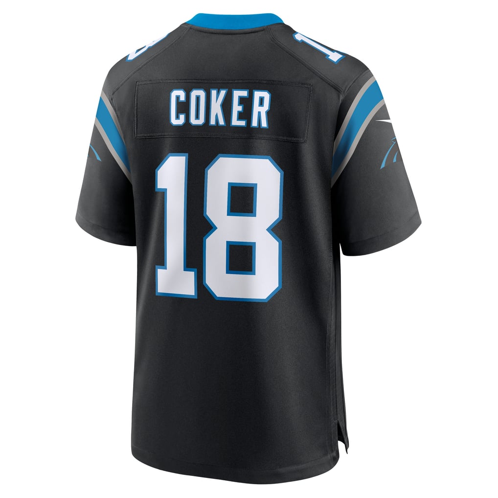Men's Carolina Panthers Jalen Coker Nike Black Team Game Jersey - Image 4