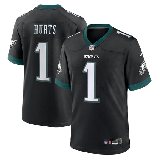 Men's Philadelphia Eagles Jalen Hurts Nike Black Alternate Game Jersey - Image 1