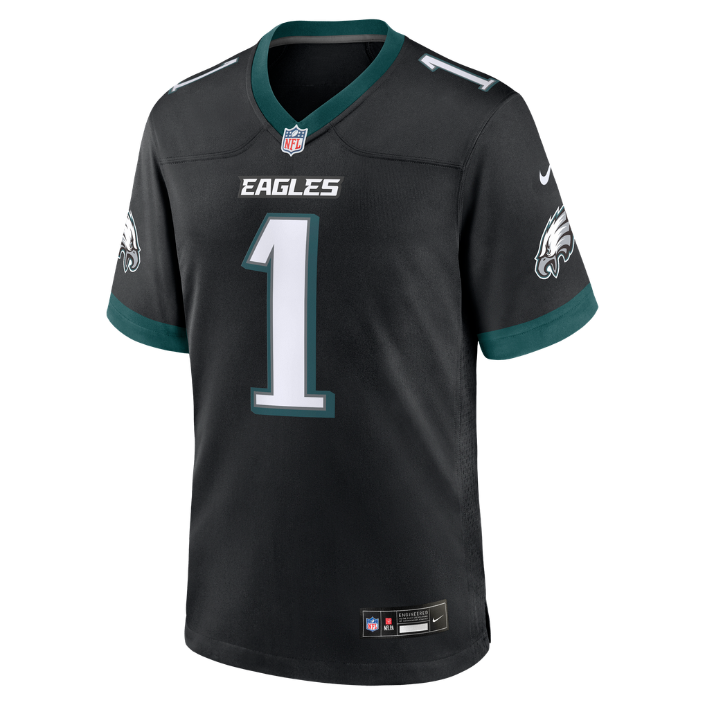 Men's Philadelphia Eagles Jalen Hurts Nike  Black Alternate Game Jersey - Image 7