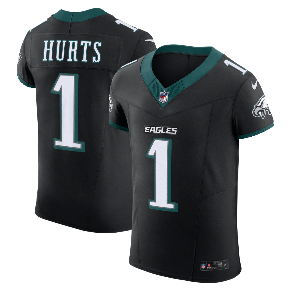 Men's Philadelphia Eagles Jalen Hurts Nike Black Alternate Vapor F.U.S.E. Elite Jersey - Image 1