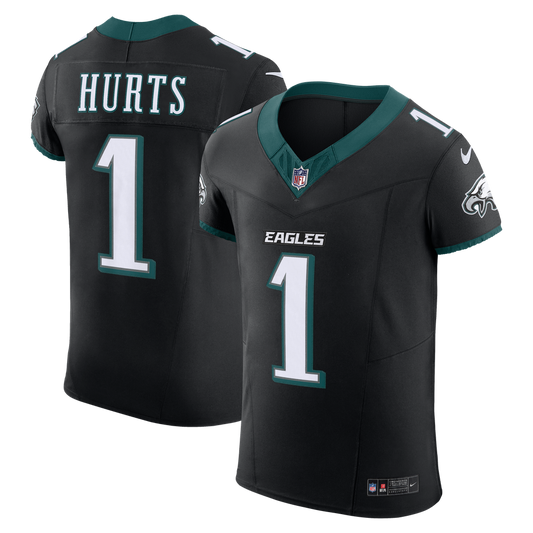 Men's Philadelphia Eagles Jalen Hurts Nike Black Alternate Vapor F.U.S.E. Elite Jersey - Image 1