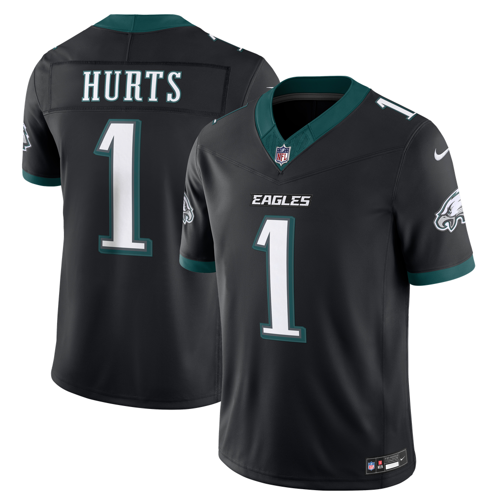 Men's Philadelphia Eagles Jalen Hurts Nike Black Alternate Vapor F.U.S.E. Stitched Limited Jersey - Image 2