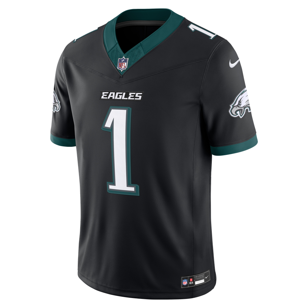 Men's Philadelphia Eagles Jalen Hurts Nike Black Alternate Vapor F.U.S.E. Stitched Limited Jersey - Image 3