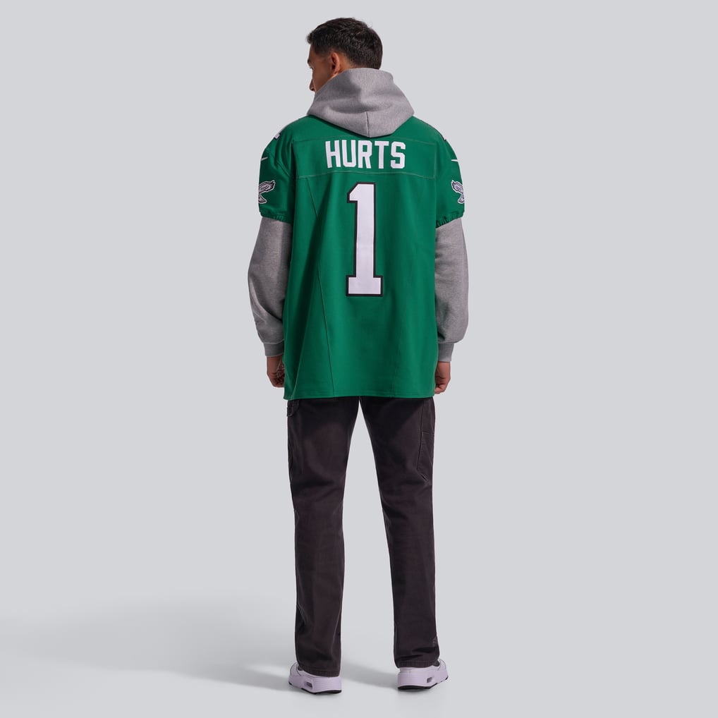 Men's Philadelphia Eagles Jalen Hurts Nike Kelly Green Alternate Vapor F.U.S.E. Elite Jersey - Image 6