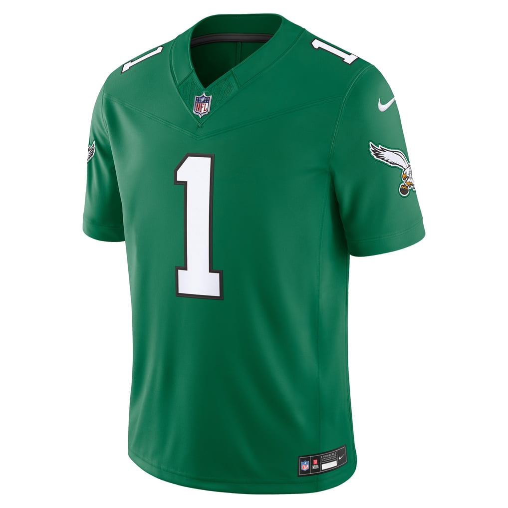 Men's Philadelphia Eagles Jalen Hurts Nike Kelly Green Alternate Vapor F.U.S.E. Stitched Limited Jersey - Image 3