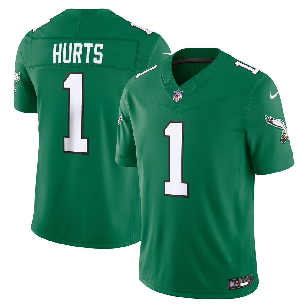 Men's Philadelphia Eagles Jalen Hurts Nike Kelly Green Alternate Vapor F.U.S.E. Stitched Limited Jersey - Image 1