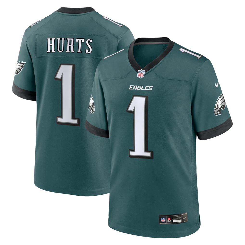 Men's Philadelphia Eagles Jalen Hurts Nike Midnight Green Team Game Jersey - Image 2
