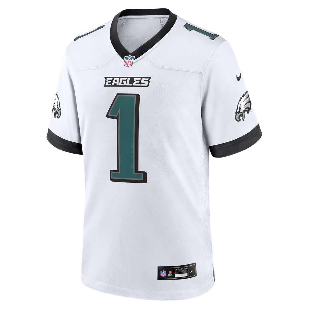 Men's Philadelphia Eagles Jalen Hurts Nike  White Game Jersey - Image 3