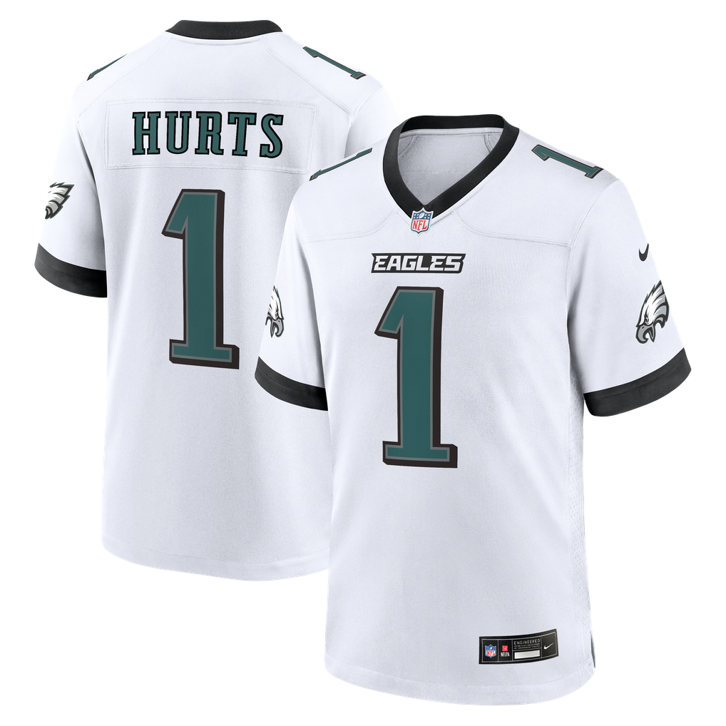 Men's Philadelphia Eagles Jalen Hurts Nike  White Game Jersey - Image 1