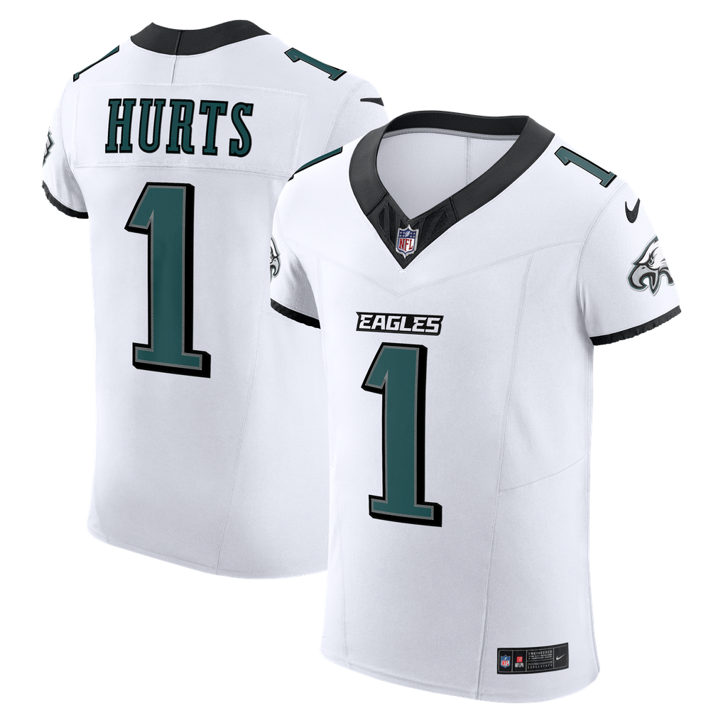 Men's Philadelphia Eagles Jalen Hurts Nike White Vapor F.U.S.E. Elite Jersey - Image 1