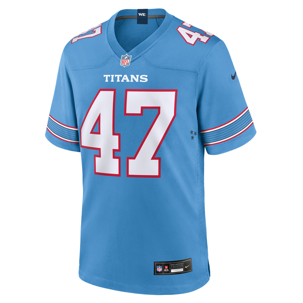 Men's Tennessee Titans Jalen McMurray Nike Light Blue Team Game Jersey - Image 3