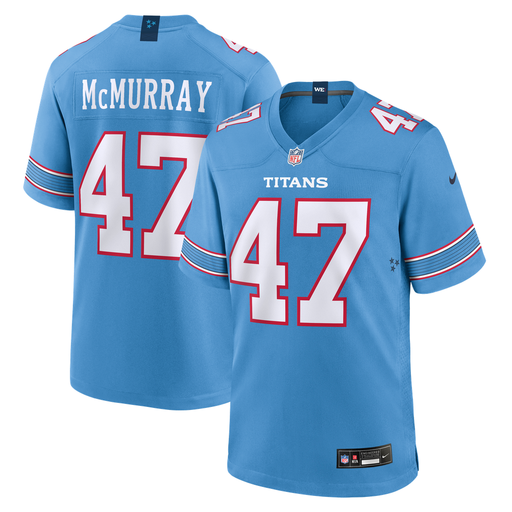 Men's Tennessee Titans Jalen McMurray Nike Light Blue Team Game Jersey - Image 1
