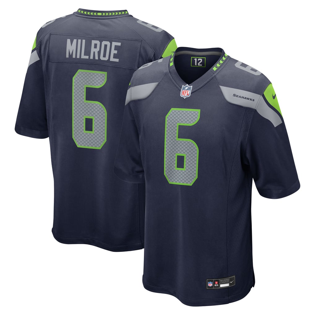 Men's Seattle Seahawks Jalen Milroe Nike College Navy 2025 NFL Draft Game Jersey - Image 2