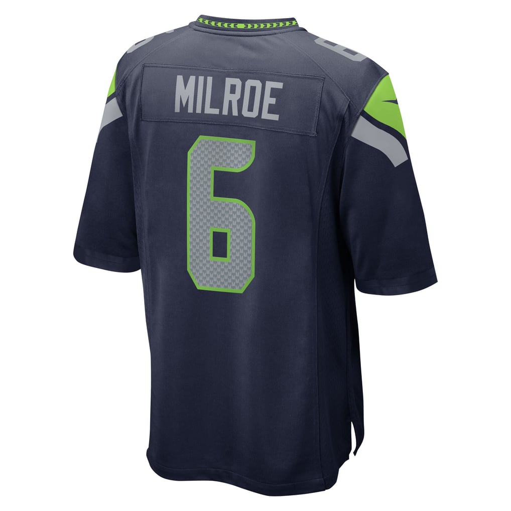 Men's Seattle Seahawks Jalen Milroe Nike College Navy 2025 NFL Draft Game Jersey - Image 4