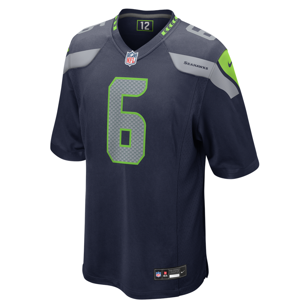 Men's Seattle Seahawks Jalen Milroe Nike College Navy Team Game Jersey - Image 3