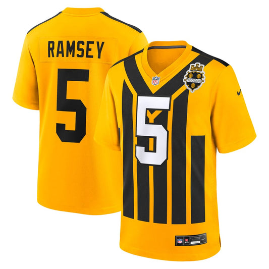 Men's Pittsburgh Steelers Jalen Ramsey Nike Gold Alternate 1933 Throwback Game Jersey - Image 1