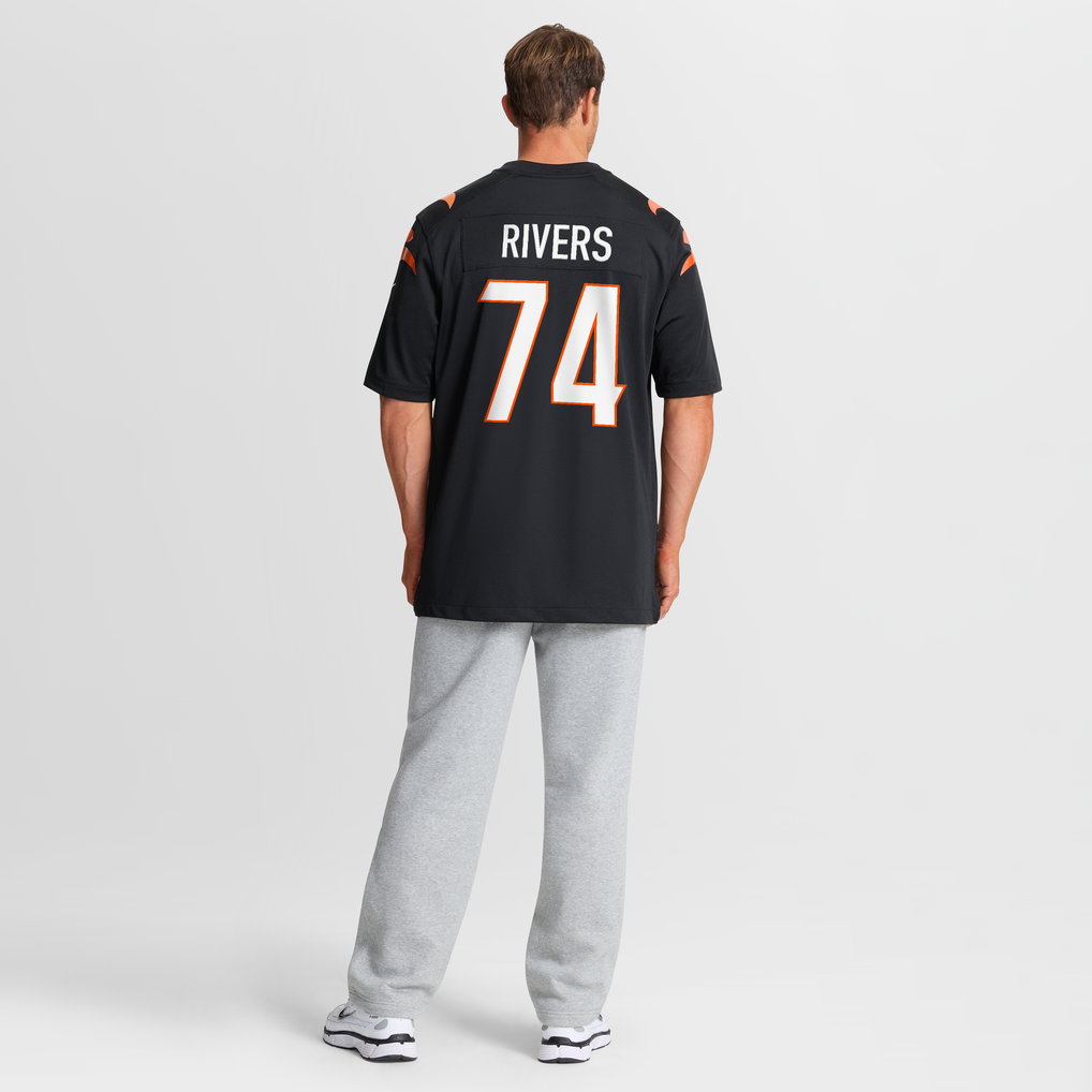 Men's Cincinnati Bengals Jalen Rivers Nike Black Team Game Jersey - Image 9