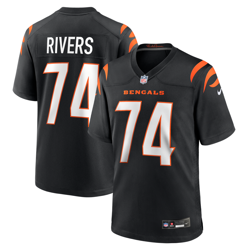 Men's Cincinnati Bengals Jalen Rivers Nike Black Team Game Jersey - Image 2