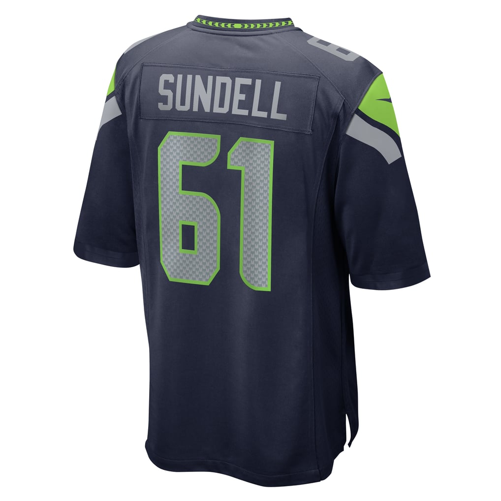 Men's Seattle Seahawks Jalen Sundell Nike  College Navy  Game Jersey - Image 4