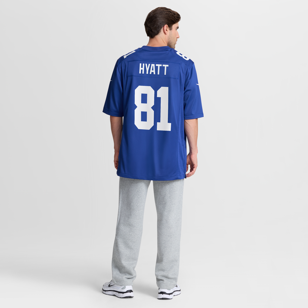 Men's New York Giants Jalin Hyatt Nike Royal Team Game Jersey - Image 4
