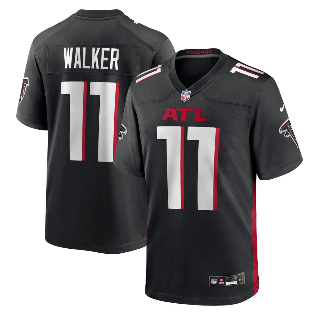 Men's Atlanta Falcons Jalon Walker Nike Black Team Game Jersey