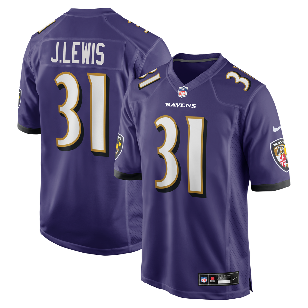 Men's Baltimore Ravens Jamal Lewis Nike Purple Game Retired Player Jersey