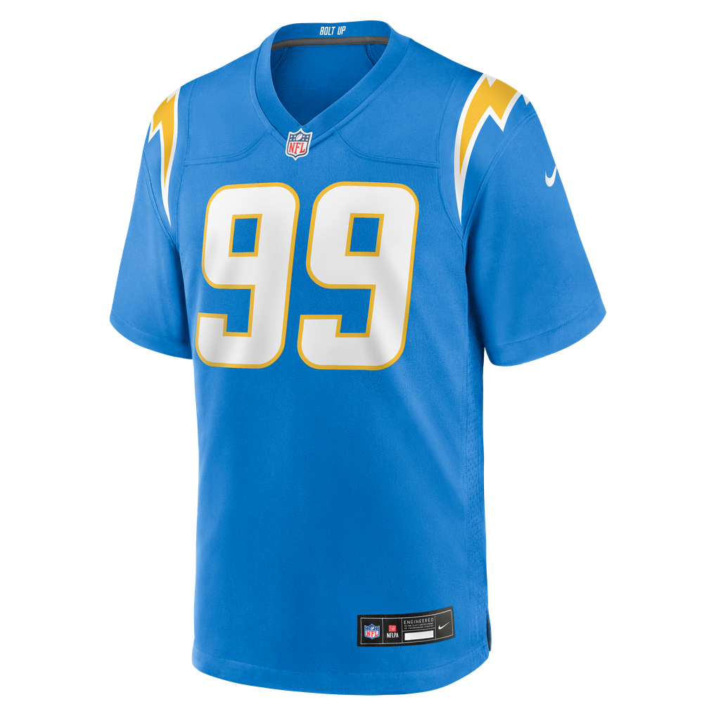 Men's Los Angeles Chargers Jamaree Caldwell Nike  Powder Blue Team Game Jersey - Image 3