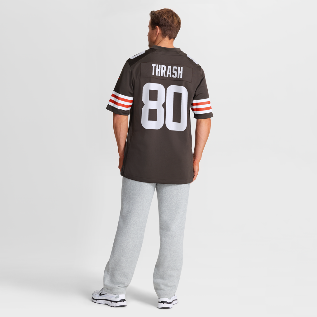 Men's Cleveland Browns Jamari Thrash Nike Brown Team Game Jersey - Image 6
