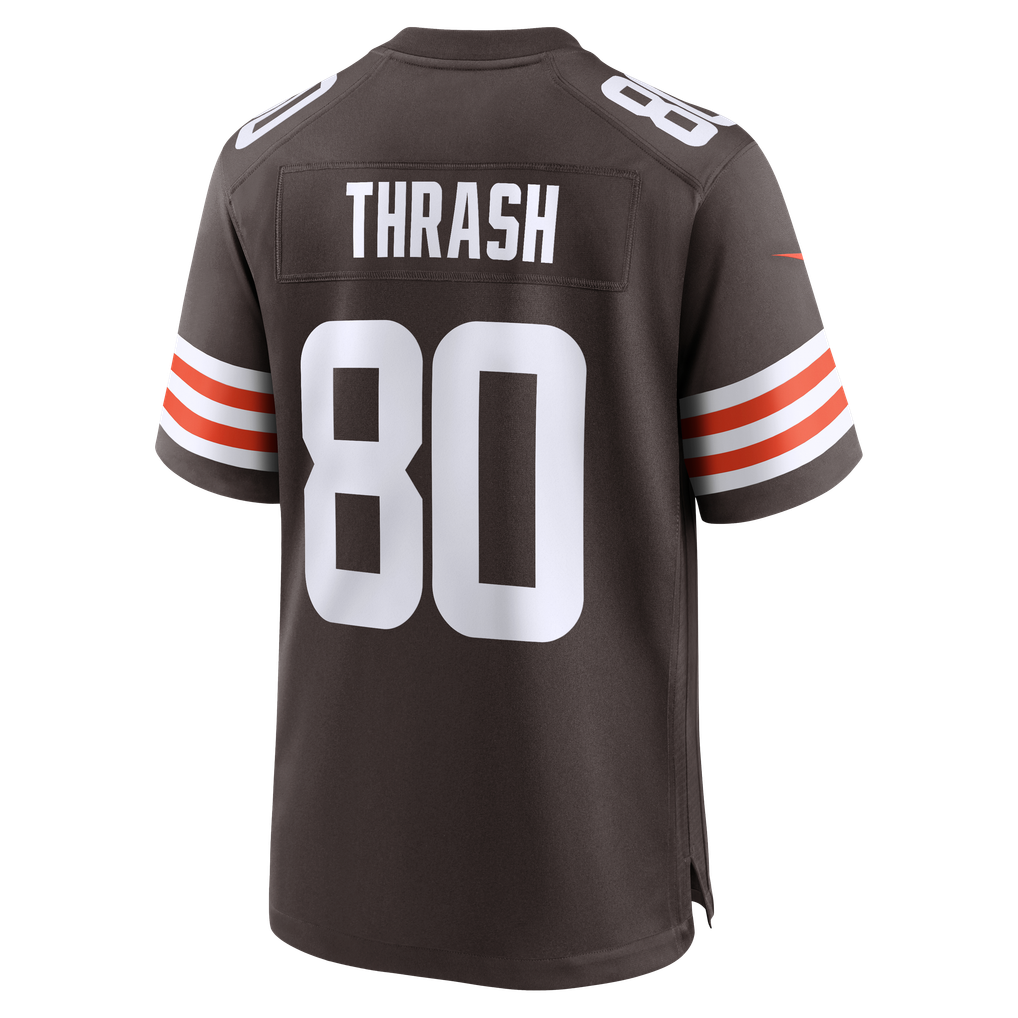 Men's Cleveland Browns Jamari Thrash Nike Brown Team Game Jersey - Image 4
