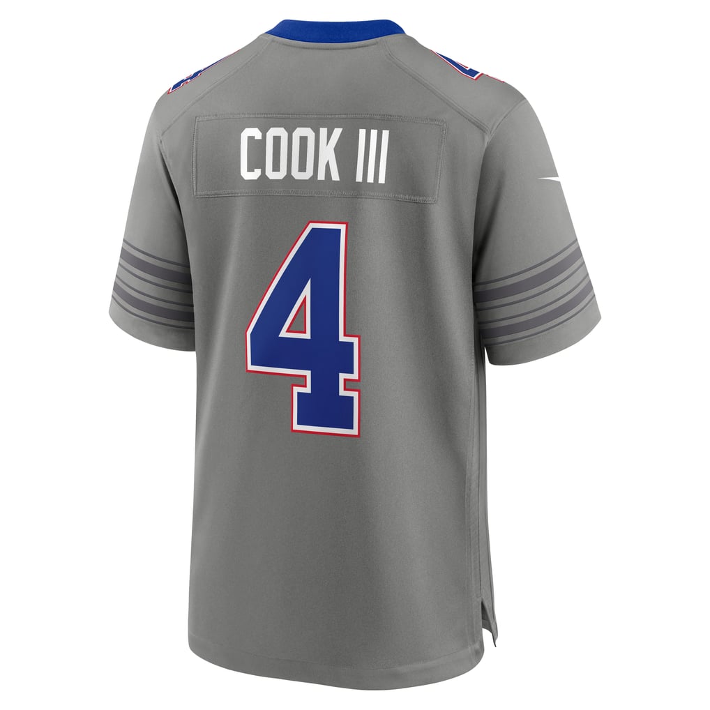 Men's Buffalo Bills James Cook III Nike Gray Nickel City Game Jersey - Image 4