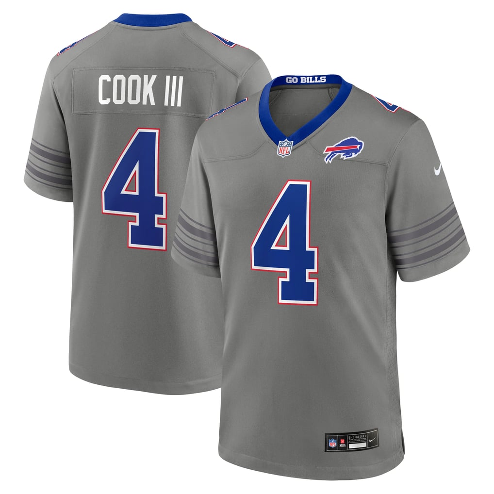 Men's Buffalo Bills James Cook III Nike Gray Nickel City Game Jersey - Image 1