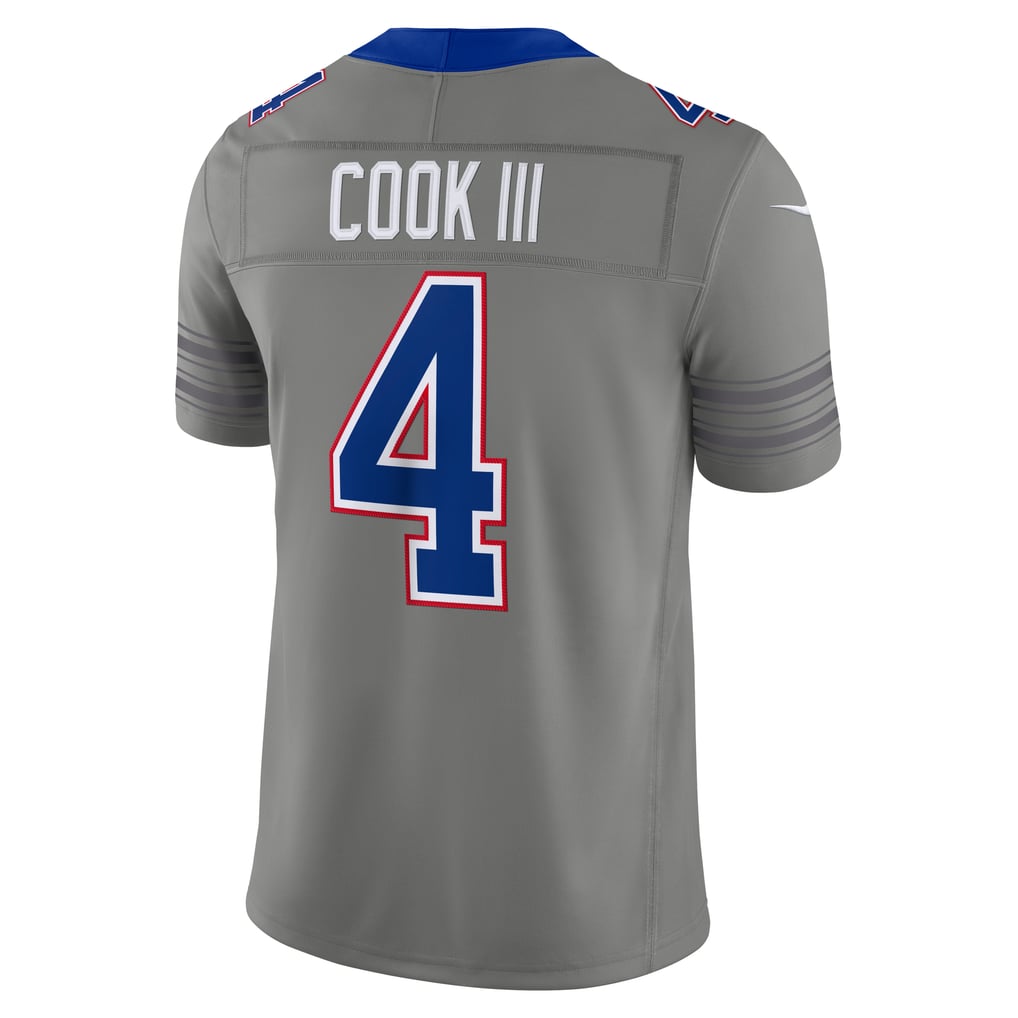 Men's Buffalo Bills James Cook III Nike Gray Nickel City Vapor F.U.S.E. Stitched Limited Jersey - Image 4