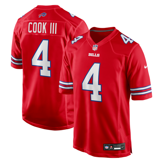 Men's Buffalo Bills James Cook III Nike Red Alternate Game Jersey - Image 1