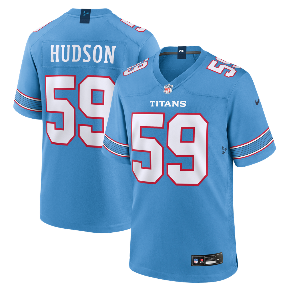 Men's Tennessee Titans James Hudson Nike Light Blue Team Game Jersey - Image 1