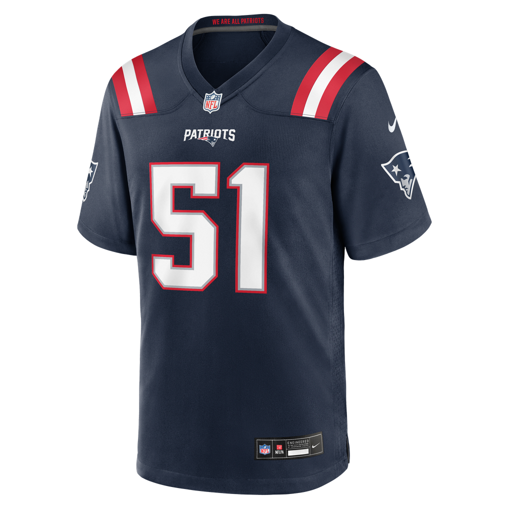 Men's New England Patriots James Hudson Nike Navy Team Game Jersey - Image 5