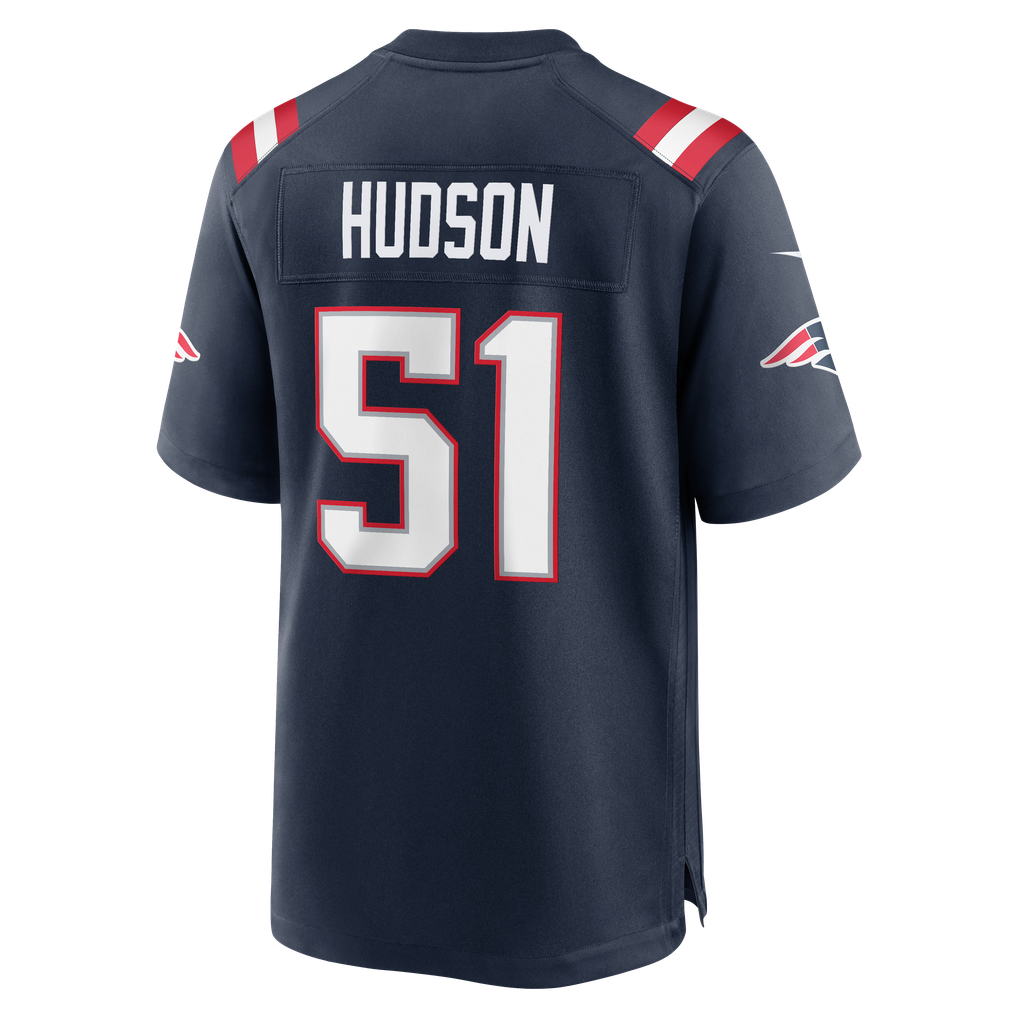 Men's New England Patriots James Hudson Nike Navy Team Game Jersey - Image 6