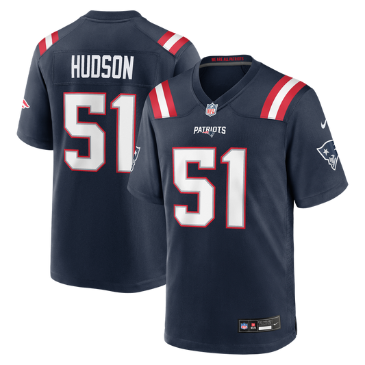 Men's New England Patriots James Hudson Nike Navy Team Game Jersey - Image 1